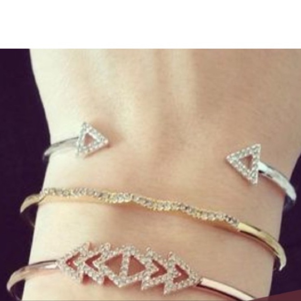 Stella & Dot Gold-toned Pave Chevron Cuff Bracelet